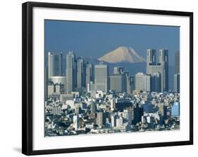 Mount Fuji and City Skyline, Tokyo, Honshu, Japan-null-Framed Photographic Print