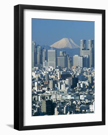 Mount Fuji and City Skyline, Tokyo, Honshu, Japan-null-Framed Photographic Print