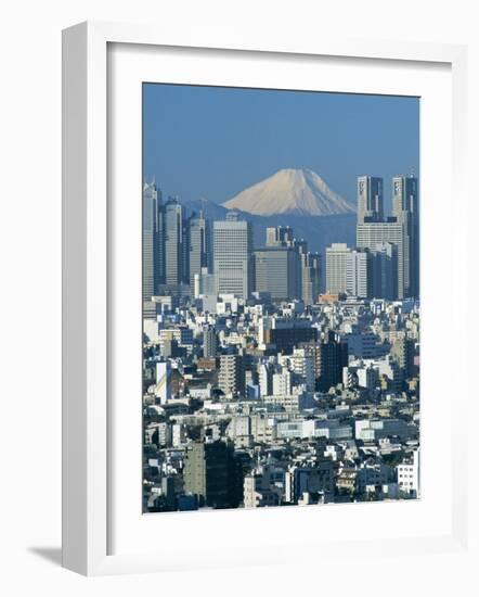 Mount Fuji and City Skyline, Tokyo, Honshu, Japan-null-Framed Photographic Print