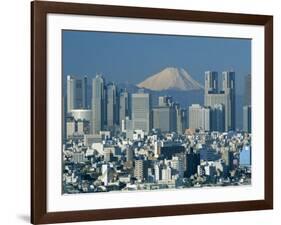 Mount Fuji and City Skyline, Tokyo, Honshu, Japan-null-Framed Photographic Print