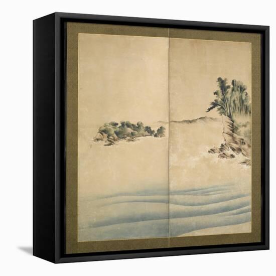 Mount Fuji and Enoshima, Edo Period, C.1825-Katsushika Hokusai-Framed Stretched Canvas