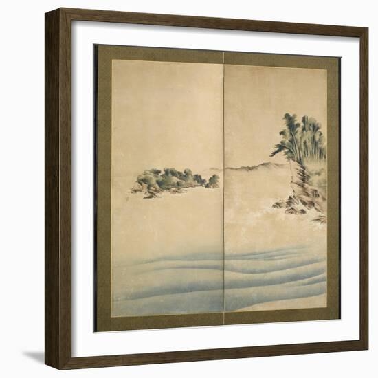 Mount Fuji and Enoshima, Edo Period, C.1825-Katsushika Hokusai-Framed Giclee Print