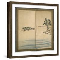 Mount Fuji and Enoshima, Edo Period, C.1825-Katsushika Hokusai-Framed Giclee Print