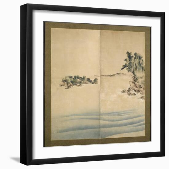 Mount Fuji and Enoshima, Edo Period, C.1825-Katsushika Hokusai-Framed Giclee Print