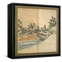 Mount Fuji and Enoshima, Edo Period, C.1825-Katsushika Hokusai-Framed Stretched Canvas