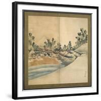 Mount Fuji and Enoshima, Edo Period, C.1825-Katsushika Hokusai-Framed Giclee Print