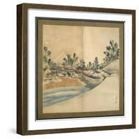 Mount Fuji and Enoshima, Edo Period, C.1825-Katsushika Hokusai-Framed Giclee Print