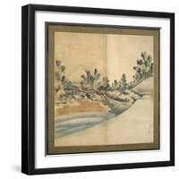 Mount Fuji and Enoshima, Edo Period, C.1825-Katsushika Hokusai-Framed Giclee Print