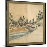 Mount Fuji and Enoshima, Edo Period, C.1825-Katsushika Hokusai-Mounted Giclee Print