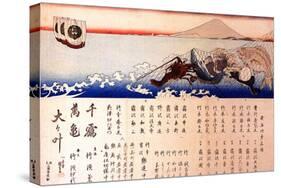 Mount Fuji and Fishing Net-Kuniyoshi Utagawa-Stretched Canvas