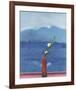 Mount Fuji and Flowers-David Hockney-Framed Art Print