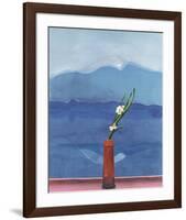 Mount Fuji and Flowers-David Hockney-Framed Art Print