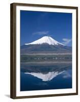 Mount Fuji and Lake Yamanaka, Honshu, Japan-null-Framed Premium Photographic Print