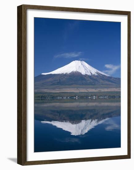 Mount Fuji and Lake Yamanaka, Honshu, Japan-null-Framed Premium Photographic Print