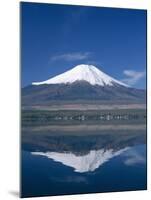 Mount Fuji and Lake Yamanaka, Honshu, Japan-null-Mounted Premium Photographic Print