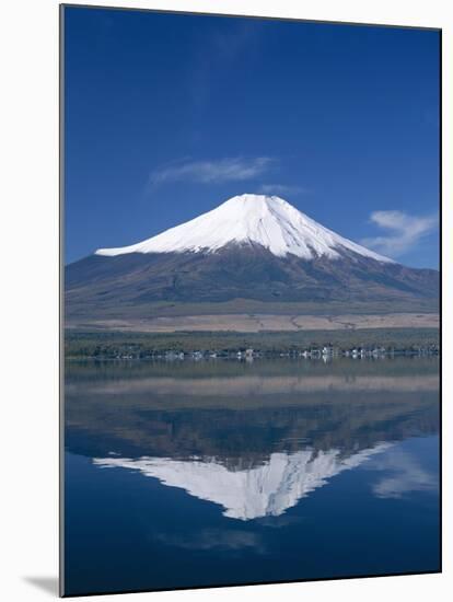 Mount Fuji and Lake Yamanaka, Honshu, Japan-null-Mounted Premium Photographic Print