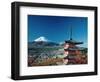 Mount Fuji and Pagoda, Hakone, Honshu, Japan-Steve Vidler-Framed Photographic Print