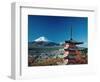 Mount Fuji and Pagoda, Hakone, Honshu, Japan-Steve Vidler-Framed Photographic Print