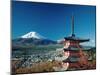 Mount Fuji and Pagoda, Hakone, Honshu, Japan-Steve Vidler-Mounted Photographic Print