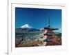 Mount Fuji and Pagoda, Hakone, Honshu, Japan-Steve Vidler-Framed Photographic Print