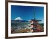 Mount Fuji and Pagoda, Hakone, Honshu, Japan-Steve Vidler-Framed Photographic Print