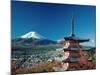 Mount Fuji and Pagoda, Hakone, Honshu, Japan-Steve Vidler-Mounted Photographic Print