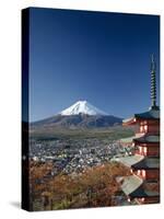 Mount Fuji and Pagoda, Honshu, Japan-Steve Vidler-Stretched Canvas