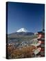 Mount Fuji and Pagoda, Honshu, Japan-Steve Vidler-Stretched Canvas