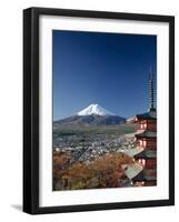 Mount Fuji and Pagoda, Honshu, Japan-Steve Vidler-Framed Photographic Print