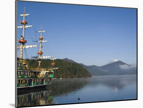 Mount Fuji and Pirate Ship, Lake Ashi (Ashiko), Hakone, Kanagawa Prefecture, Japan-Christian Kober-Mounted Photographic Print