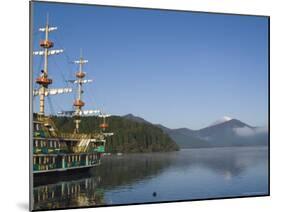 Mount Fuji and Pirate Ship, Lake Ashi (Ashiko), Hakone, Kanagawa Prefecture, Japan-Christian Kober-Mounted Photographic Print