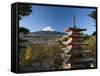 Mount Fuji and Temple, Fuji-Hakone-Izu National Park, Japan-Gavin Hellier-Framed Stretched Canvas