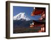 Mount Fuji and the Upper Levels of a Temple, Fuji-Hakone-Izu National Park, Central Honshu, Japan-Gavin Hellier-Framed Photographic Print