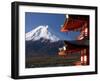 Mount Fuji and the Upper Levels of a Temple, Fuji-Hakone-Izu National Park, Central Honshu, Japan-Gavin Hellier-Framed Photographic Print