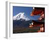 Mount Fuji and the Upper Levels of a Temple, Fuji-Hakone-Izu National Park, Central Honshu, Japan-Gavin Hellier-Framed Photographic Print