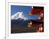 Mount Fuji and the Upper Levels of a Temple, Fuji-Hakone-Izu National Park, Central Honshu, Japan-Gavin Hellier-Framed Photographic Print