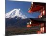 Mount Fuji and the Upper Levels of a Temple, Fuji-Hakone-Izu National Park, Central Honshu, Japan-Gavin Hellier-Mounted Photographic Print