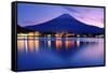 Mount Fuji at Dusk near Lake Kawaguchi in Yamanashi Prefecture, Japan.-SeanPavonePhoto-Framed Stretched Canvas