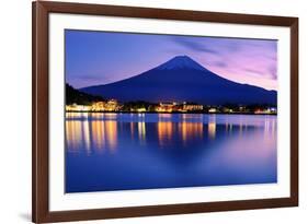 Mount Fuji at Dusk near Lake Kawaguchi in Yamanashi Prefecture, Japan.-SeanPavonePhoto-Framed Photographic Print