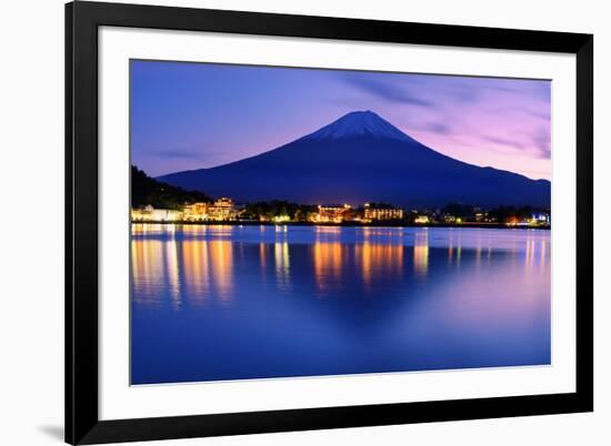 Mount Fuji at Dusk near Lake Kawaguchi in Yamanashi Prefecture, Japan.-SeanPavonePhoto-Framed Photographic Print