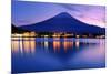 Mount Fuji at Dusk near Lake Kawaguchi in Yamanashi Prefecture, Japan.-SeanPavonePhoto-Mounted Photographic Print