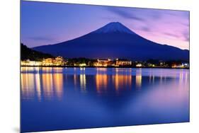 Mount Fuji at Dusk near Lake Kawaguchi in Yamanashi Prefecture, Japan.-SeanPavonePhoto-Mounted Photographic Print