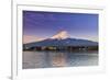 Mount Fuji at Sunrise as Seen from Lake Kawaguchi, Yamanashi Prefecture, Japan-Stefano Politi Markovina-Framed Photographic Print