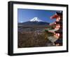 Mount Fuji Capped in Snow and the Upper Levels of a Temple, Central Honshu, Japan-Gavin Hellier-Framed Photographic Print