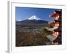 Mount Fuji Capped in Snow and the Upper Levels of a Temple, Central Honshu, Japan-Gavin Hellier-Framed Photographic Print