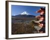 Mount Fuji Capped in Snow and the Upper Levels of a Temple, Central Honshu, Japan-Gavin Hellier-Framed Photographic Print