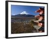 Mount Fuji Capped in Snow and the Upper Levels of a Temple, Central Honshu, Japan-Gavin Hellier-Framed Photographic Print