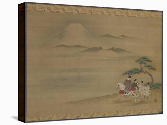 Mount Fuji: Episode from the 'Tales of Ise'-Sumiyoshi Hiromine-Stretched Canvas