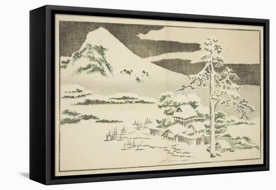 Mount Fuji in Winter, from the Picture Book of Realistic Paintings of Hokusai, C.1814-Katsushika Hokusai-Framed Stretched Canvas