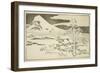 Mount Fuji in Winter, from the Picture Book of Realistic Paintings of Hokusai, C.1814-Katsushika Hokusai-Framed Giclee Print